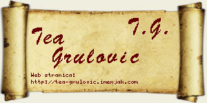 Tea Grulović vizit kartica